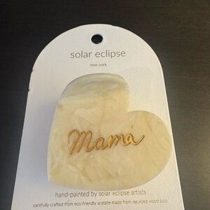 Solar Eclipse Hand Painted Mama Heart Acetate Claw Hair Clip NEW